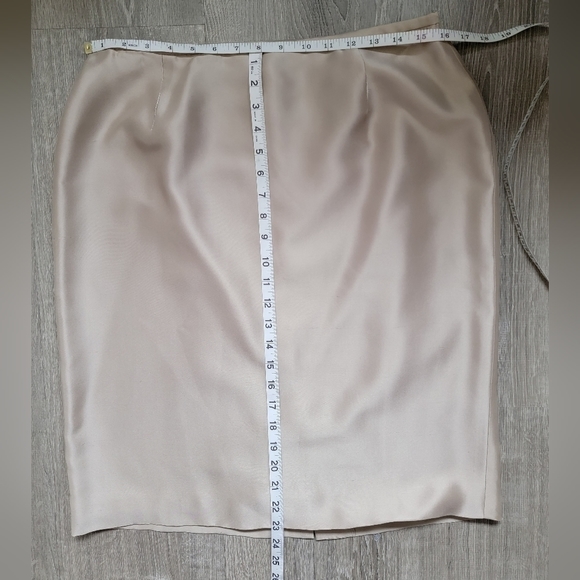 90% Silk Champagne Midi Skirt - Picture 9 of 9